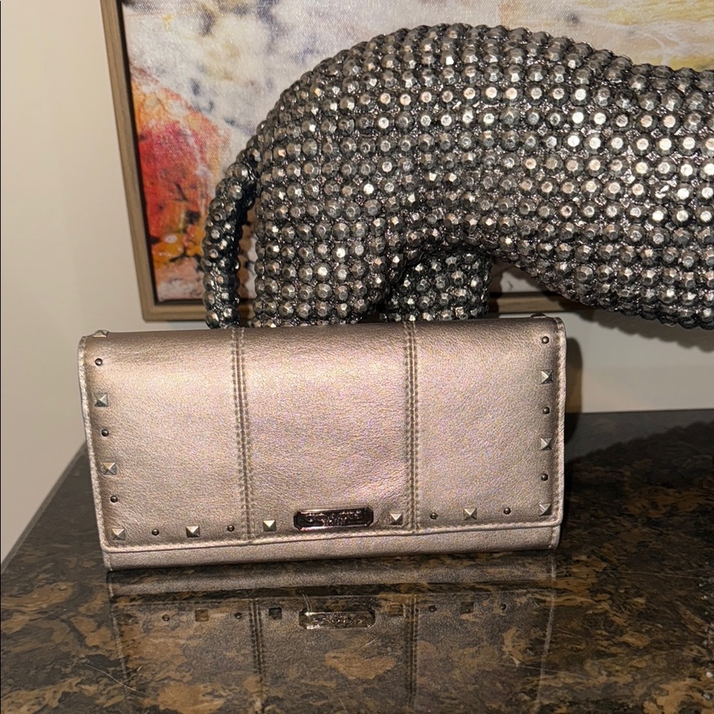 Coach Metallic Wallet with Stud Accents
